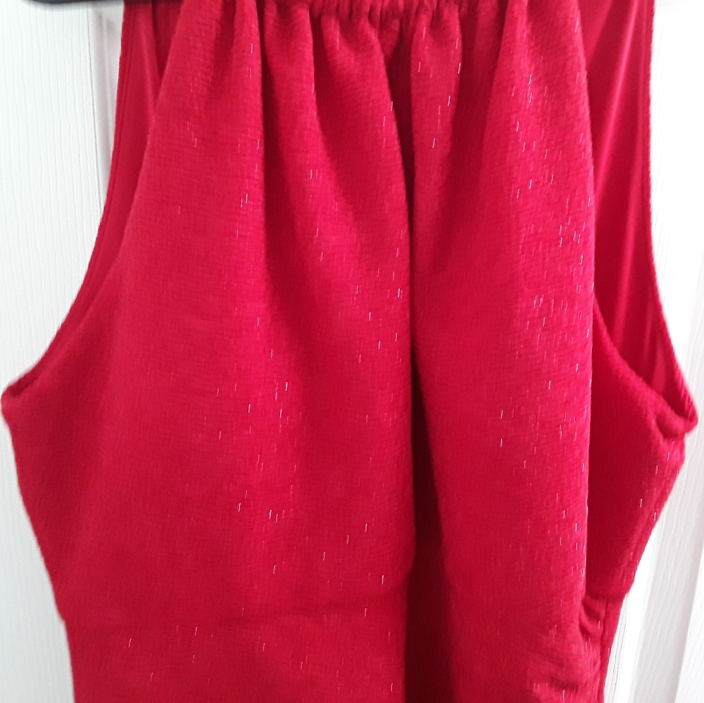 Eliza J Red Sparkle Sleeveless Party Cocktail Dress - Picture 5 of 9